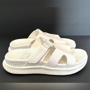 KuaiLu Womens Orthotic Slides Thick Athletic Cushion Recovery Sandals